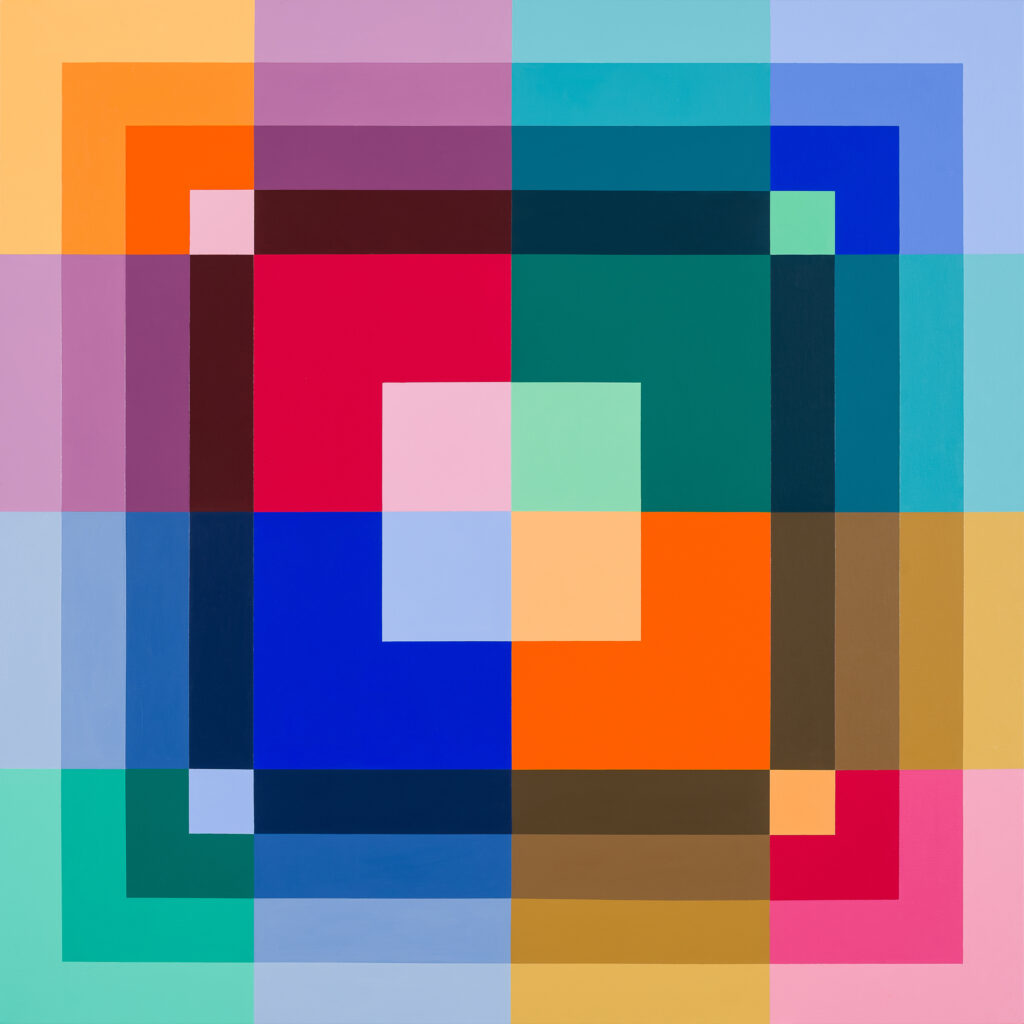 Verónica Di Toro_Serie Cuadrículas_Nº17_2019_acrílico sobre tela_100 x 100 cm