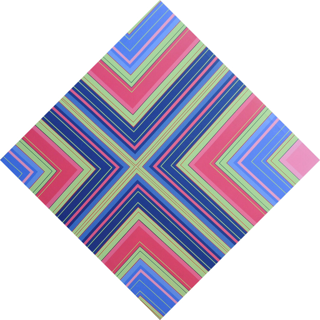 Serie Simetría Nº 21, 2009, acrílico sobre tela, 100 x 100 cm. Colección privada.