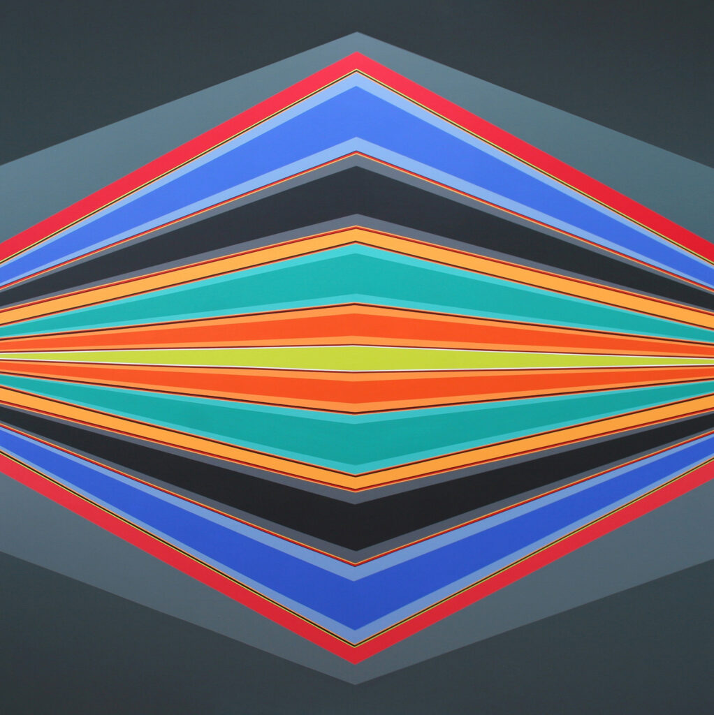 Serie Simetría Nº6, 2008, acrílico sobre tela, 180 x 180 cm. Colección privada.